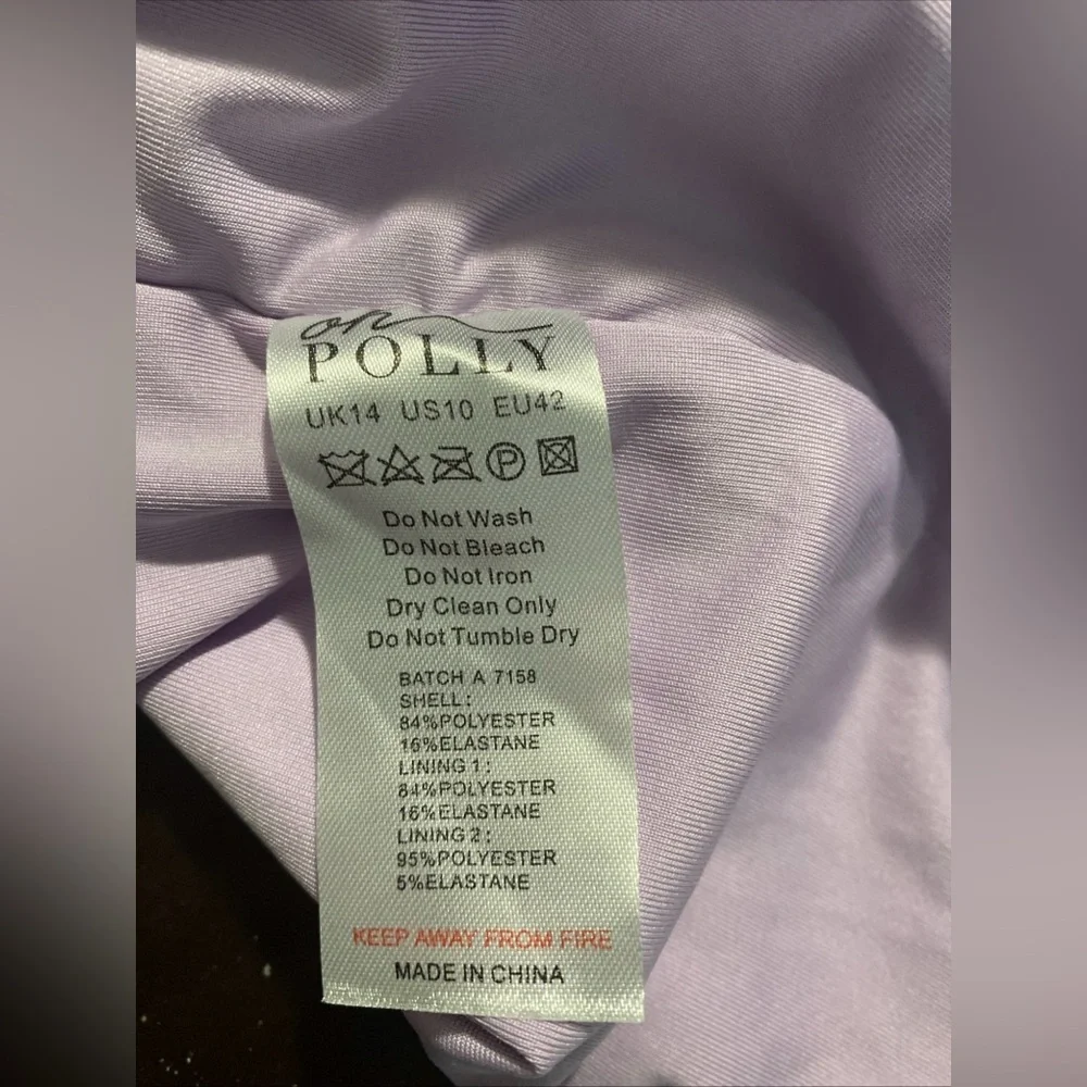 Oh Polly Venice Embellished Plunge Halter Neck Midaxi Dress in Lilac Size 10 - Picture 14 of 16